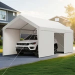 Vevor 12X20 10X20FT Carport Canopy Heavy Duty W/ Side Doors Outdoor Shelter. Fixed Price $383.99.