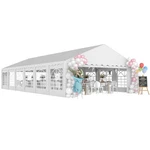 Outsunny 20' X 40' Large Party Tent With Removable Window Sidewalls, White. Fixed Price $1049.99.