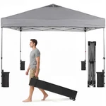 Pop Up Canopy Tent 10X10FT Heavy Duty Portable Dark Grey Olixis 1-PERSON Push. Fixed Price $114.99.