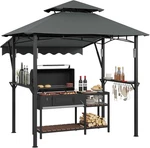 8' 5' Grill Gazebo Canopy With Extra 7' 3' Awning Hooks & Led Lights. Fixed Price $128.99.