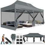 Cobizi 10X20 Ft Canopy Tent Heavy Duty Pop Up With Sidewalls Gray. Fixed Price $294.99.