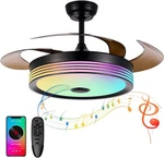 42 Inch Modern Retractable Ceiling Fandelier Bluetooth Speaker. Fixed Price $184.99.