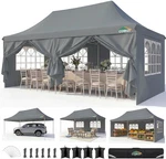 10X20 Pop Up Canopy With 6 Sidewalls, Conical Party Tent 3 Adjustable. Fixed Price $479.99.
