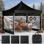 3 Pcs Clear Canopy Sidewalls With Black Storage Bag Window For 10 X. Fixed Price $74.81.