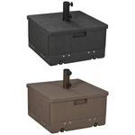 Outsunny Outdoor Umbrella Base With Wheels, End Table, Planter Box. Fixed Price $69.99.
