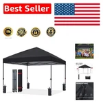 Compact Portable 10X10 Pop Up Canopy With 4 Sandbags Perfect For Picnics. Fixed Price $257.66.