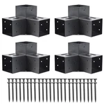 Axwhys 4X4 Pergola BRACKETS(ACTUAL:3.6"X3.6") 3-WAY Inch, Black. Fixed Price $101.99.