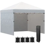 Outsunny 10' X Pop Up Canopy With 3 Sidewalls And Carry Bag, Cream. Fixed Price $128.93.