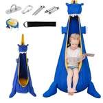 Jungle Well Kids Pod Swing Seat, Dinosaur Shape Canvas Chair, Deep Blue. Fixed Price $60.59.