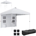 Outsunny 10' X Pop Canopy Tent With Sidewall, UPF50+, White. Fixed Price $123.99.