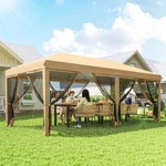 10'X20' Pop Up Party Tent Gazebo Wedding Canopy With 6 Sidewalls, Cream White. Fixed Price $219.99.