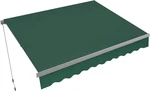 10X8FT Retractable Patio Awning - Dark Green Aluminum Frame Sunshade Canopy. Fixed Price $493.99.