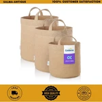 Coolaroo Fabric Storage Bins 3 Pack Desert Sand Tan Collapsible Garden Grow Bags. Fixed Price $44.99.