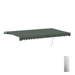 Aleko Motorized Retractable Patio 16 X 10 Ft Awning Green Canopy Black Frame. Fixed Price $579.00.