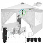 Pop Up Canopy Tent 10X10 Ft 4 Sidewalls Air Vent Waterproof White Adjustable. Fixed Price $209.99.