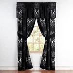 Bone Collector Window Curtains Panel Drapes, Black & Gray Logo. Fixed Price $59.95.
