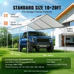 Vevor 10 X 20 Ft Carport Replacement Canopy Cover, Garage Top Tent Shelter Tarp. Fixed Price $62.42.
