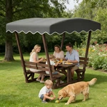 5X3 Ft Wooden Gazebo For Patio, W/ Waterproof Canopy & Bench. Fixed Price $470.68.