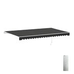 Aleko Retractable Motorized 20 X 10 Ft Home Patio Awning Black Canopy Sunshade. Fixed Price $479.25.