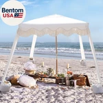 Beach Cabana With Fringe, 7' X Boho Canopy Tassels, Easy Set Up &. Fixed Price $159.88.