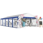 Outsunny 16.5' X 33' Party Tent Canopy With Removable Sidewalls, Blue. Fixed Price $599.99.