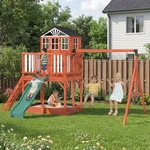 Kids Wooden Set Playhouse Slide Sandbox Backyard Playground. Fixed Price $699.84.