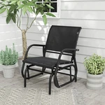 Outdoor Single Swing Glider Rocking Chair Armrest Garden Porch Backyard Black. Fixed Price $84.99.