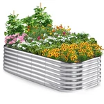 Quictent Raised Garden Bed Kit Oval Galvanized Metal Planter Box Tall For Veg.... Fixed Price $118.11.