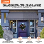 138 X 47" Patio Awning Retractable, Dark Gray. Fixed Price $96.94.