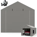 10X20 Ft Waterproof Carport Canopy With Zipper Door - Uv Protected, Grey. Fixed Price $97.99.