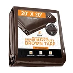 20' X Super Heavy Duty 16 Mil Brown Poly Tarp Cover - Thick Waterproof, U.... Fixed Price $143.99.