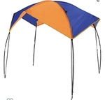 Settlede Boat Sun Shade Shelter 2-4 Person 76" X 60" Blue/orange W/ Bag AM10. Fixed Price $59.99.
