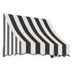 Awntech 4.375 Ft Nantucket Fixed Awning Acrylic Fabric, Black/white Stripe. Fixed Price $429.66.
