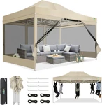 10X15 Canopy Tent, Heavy Duty Pop Up With Sidewalls, Waterproof Easy Setu. Fixed Price $469.99.