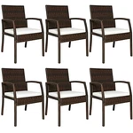 Costway Set 6 Patio Rattan Dining Chairs Cushioned Sofa Armrest Garden Deck. Fixed Price $418.99.