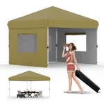 Pop Canopy 10X10 Ft 3 Sidewall Heavy Duty Waterproof Upf 50+ Khaki Garvee. Fixed Price $179.99.