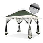 Suntime 12X12 Instant Pop Up Gazebo Solar Light Screen Canopy Tent Cover, Green. Fixed Price $219.99.