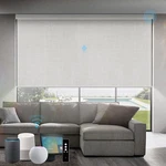 Smartwings Motorized Roller Shade Work With Homekit, 100% Vigor White. Fixed Price $70.00.