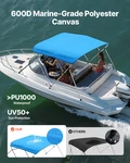 Vevor 3 Bow Boat Bimini Tops, 600D Polyester Canopy With Aluminum Alloy Frame,. Fixed Price $142.93.