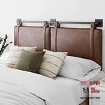 Harlow Wall Mount Faux Leather Or Fabric Upholstered Headboard, King Brown. Fixed Price $195.59.