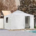 Domi 10'X12' Universal Winter Gazebo Cover W/sidewalls And Mesh Windows(white). Fixed Price $159.98.