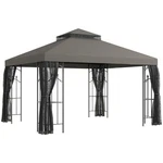 Gazebo 10' X 12' Steel Outdoor Garden With Mesh Curtains - Gray. Fixed Price $249.99.