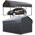 10X15FT Metal Carport With Sidewall Heavy Duty Outdoor Shelter Garage. Fixed Price $1234.04.
