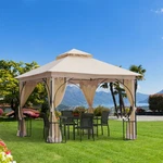10' X Patio Gazebo Canopy Outdoor Pavilion With Netting Sidewalls. Fixed Price $271.13.