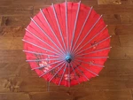 Oriental Asian Wood And Nylon Umbrella Parasol 14" Radius. Fixed Price $12.90.