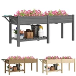 Outsunny Raised Garden Bed, Wood Planter With Liners. Fixed Price $65.99.