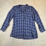 Royal Robbins Womens Blue Plaid Lyocell Wool Button Up Tunic Top Size Gorpcore. Fixed Price $23.99.