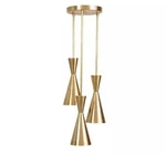 Mid Century Modern Brass Chandelier - 3 Light Pendant Ceiling Fixture Best Lamp.. Fixed Price $249.55.