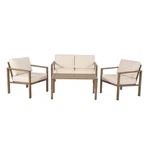 Mainstays Dashwood 4PC Outdoor Patio Conversation Set, Cream Olefin Fabric,. Fixed Price $339.00.