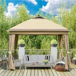 11'X11' Outdoor Pop Up Instant Gazebo Tent With Mesh Netting/ Solar Led Lights. Fixed Price $174.99.